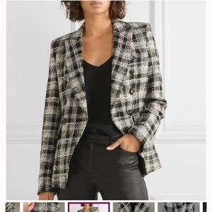 Women's Black and White Plaid Miller Blazer
